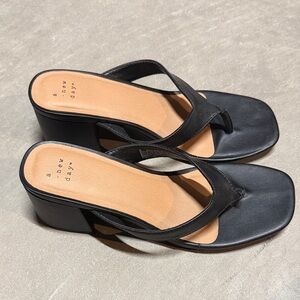 A New Day Black Wedge Sandals